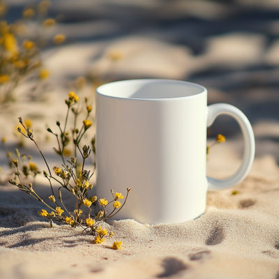 Mug in the Sand