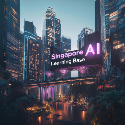 Futuristic Singapore AI Learning Base Banner