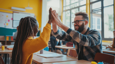 High Five in Classroom