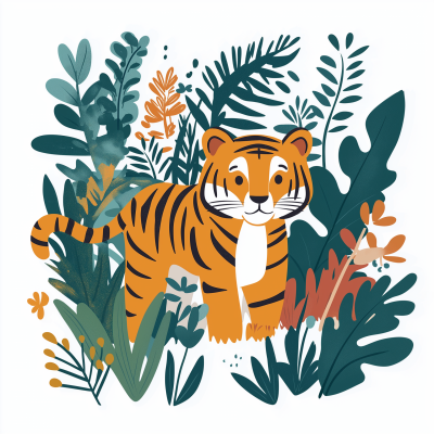 Boho Tiger in Jungle