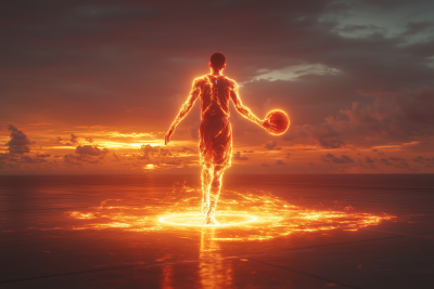 Basketball Shooter at Sunset