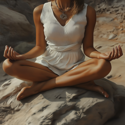 Meditating Woman in Nature