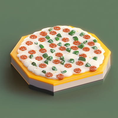 3D Pizza Illustration
