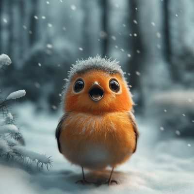 Surprised Christmas Bird