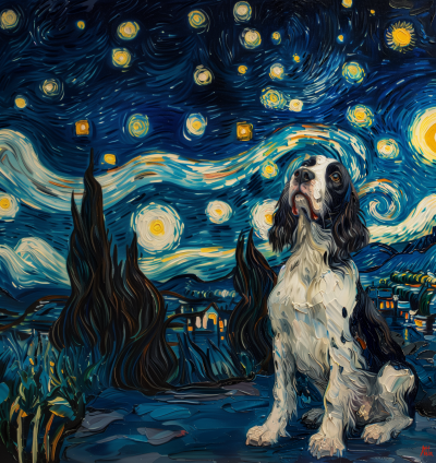 Starry Night with Springer Spaniel
