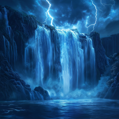 Dreamy Blue Waterfall