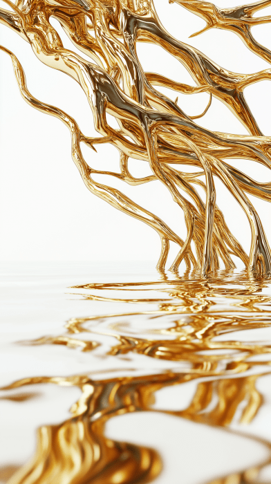 Golden Mangrove Roots Poster