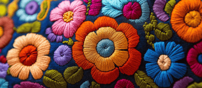 Colorful Embroidered Motif