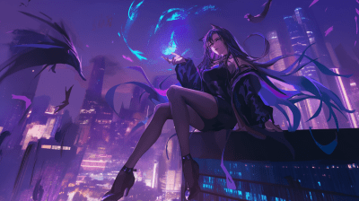 Enchanting Mage in Neon City