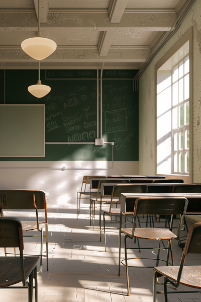 Empty Elementary School Classroom