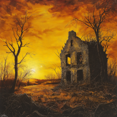 Ruined House at Sunset