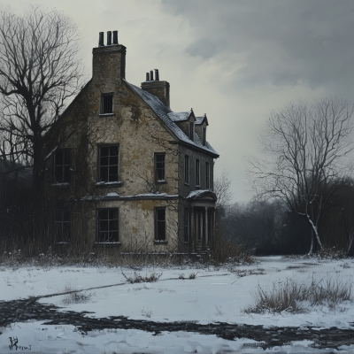 Tatty Mansion in Winter