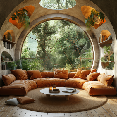 Jungle Healing Interior in Geodesic Dome