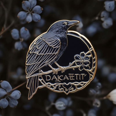 Dark Academia Raven Pin