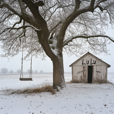 Snowy Tree with Swing