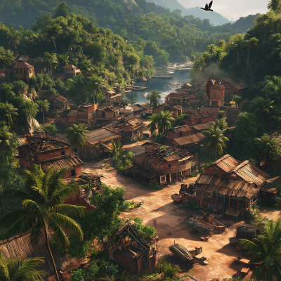 Tropical Village in Jungle