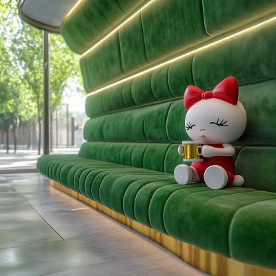 Hello Kitty on a Bench