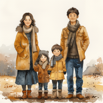 Family in Watercolor