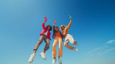 Friends Posing with iPhones
