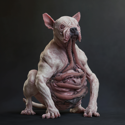 Giant Hairless Dog with Tube Worms