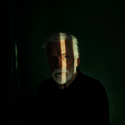 Silhouette Portrait of an Older Man