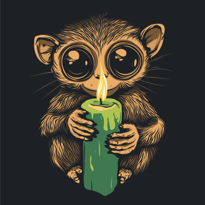 Tarsier Holding Candle Logo