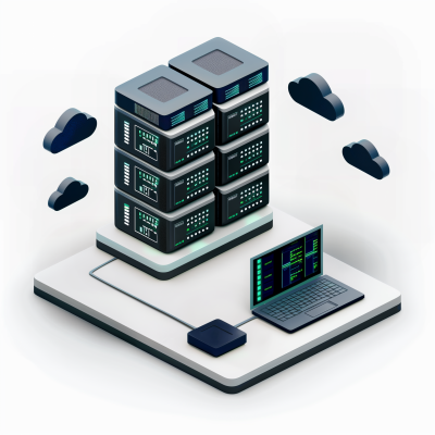 Isometric 3D Data Center Icon