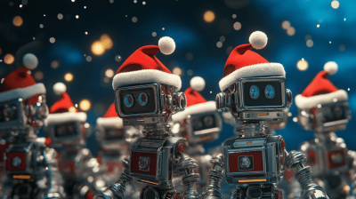 Robots Celebrating Christmas