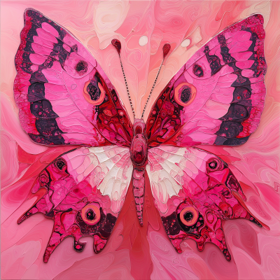 Kaleidoscope Butterfly in Pink