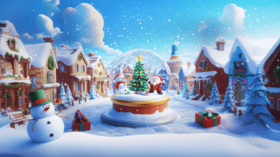 Christmas Snow Globe Scene