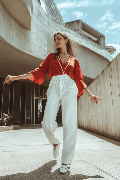 Fashionable Woman Walking