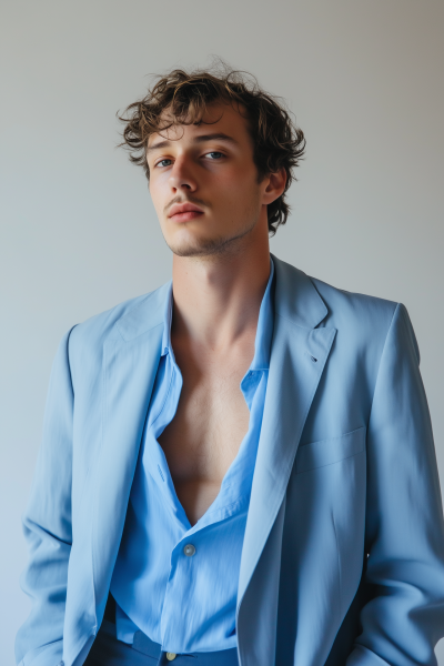 Portrait of a Man in 80s Fashion