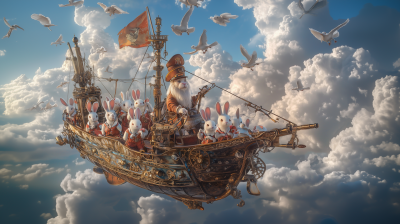 Whimsical Steampunk Fishing Boat