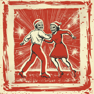 Vintage Christmas Dance Poster