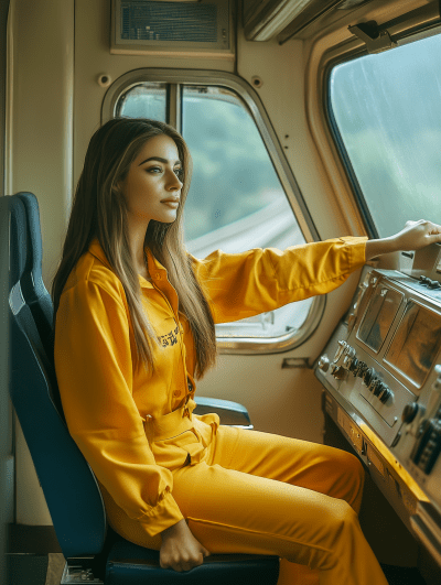 Woman Driving a Train