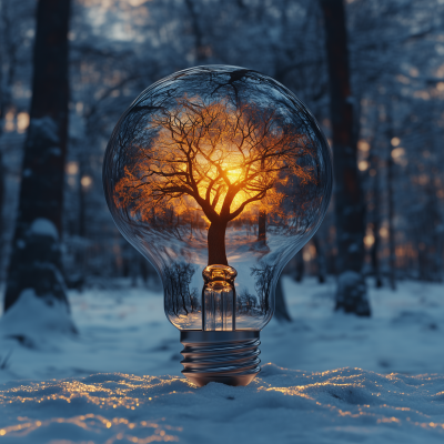 Winter Inside a Light Bulb