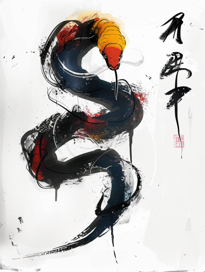 Abstract Chinese Snake