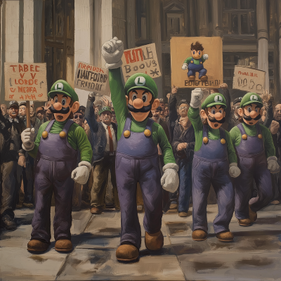 Nintendo Characters Protest