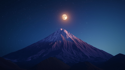 Nighttime Mountain Landscape