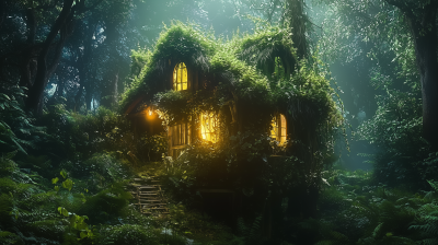 Mystic Cabin in the Forest