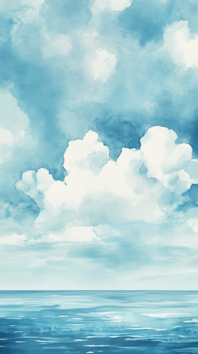 Watercolor Sea and Sky Background