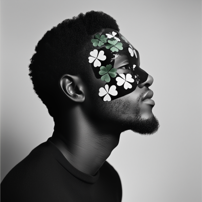 Black Man with Clover Mask