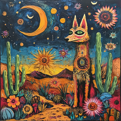 Voodoo Coyote in the Desert