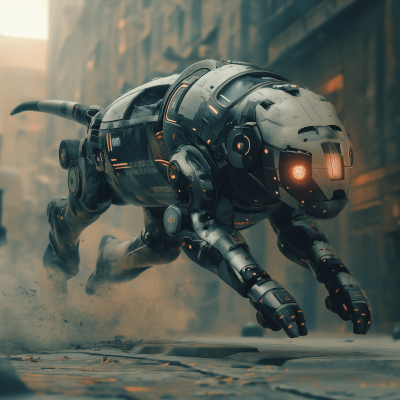 Cyberpunk Dog Running