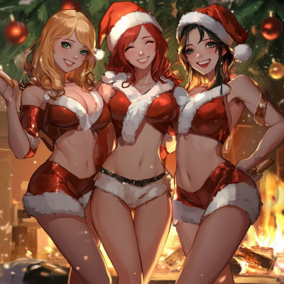 Festive Santa Beauties