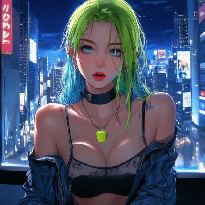 Vampire Waifu in Gothic City