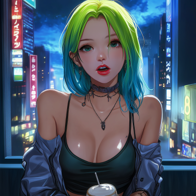 Vampire Waifu in Gothic City