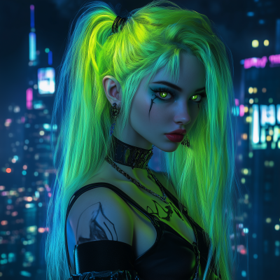 Vampire Woman in Gothic City