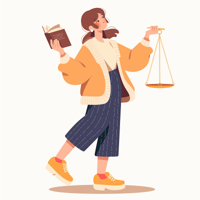 Young Woman with Book and Scale