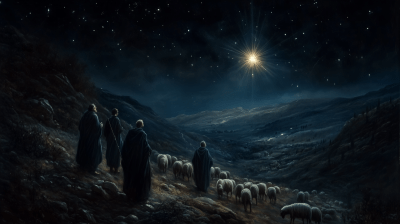 Shepherds Under the Starlit Sky